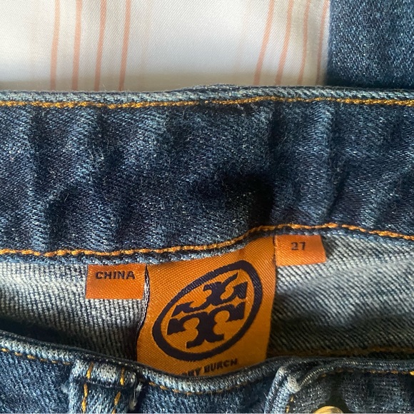 ⚜️HP⚜️ Tory Burch Dark Wash Super Skinny Jeans - Picture 3 of 4